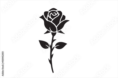 A beautiful rose silhouette vector design.
