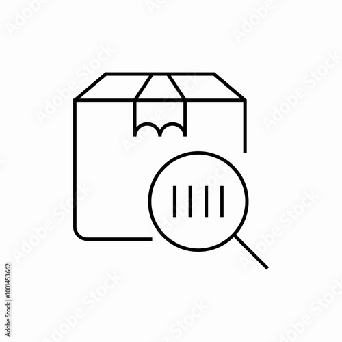 box package scan icon sign vector