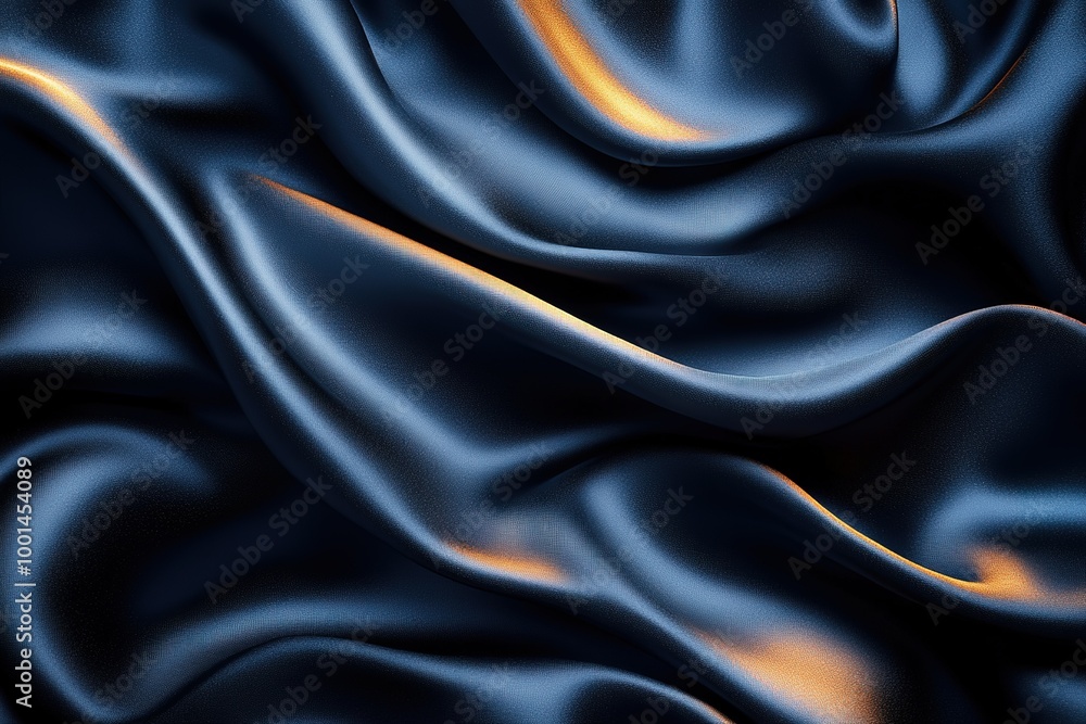 Obraz premium A blue fabric with a gold stripe