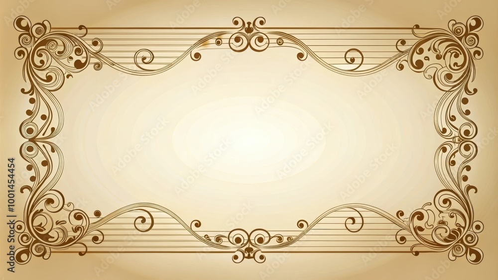 Fototapeta premium Elegant Sonata Border Design Element with Background for Graphic Designers