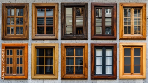 A selection of wooden window designs, displayed for inspiration and comparison.