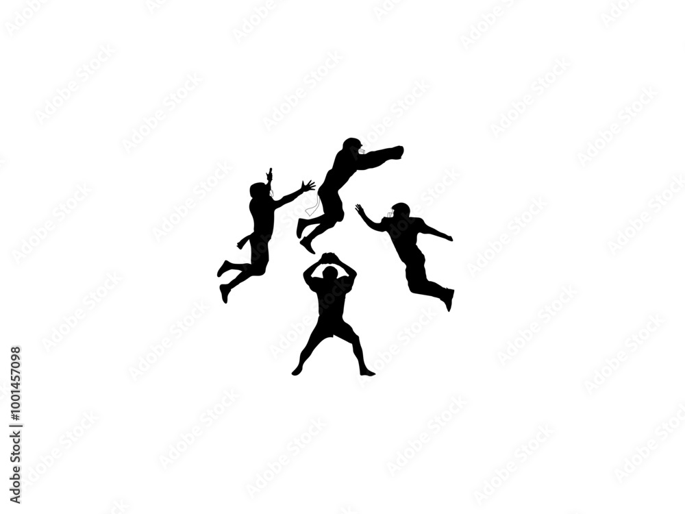 The silhouette of caucasian rugby men's player isolated on white background cartoon vector illustration, label, sticker of people football vector image is a game premium. The silhouette of caucasian rugby men's player isolated on white background cartoon vector illustration, label, sticker of people football vector image is a game premium.