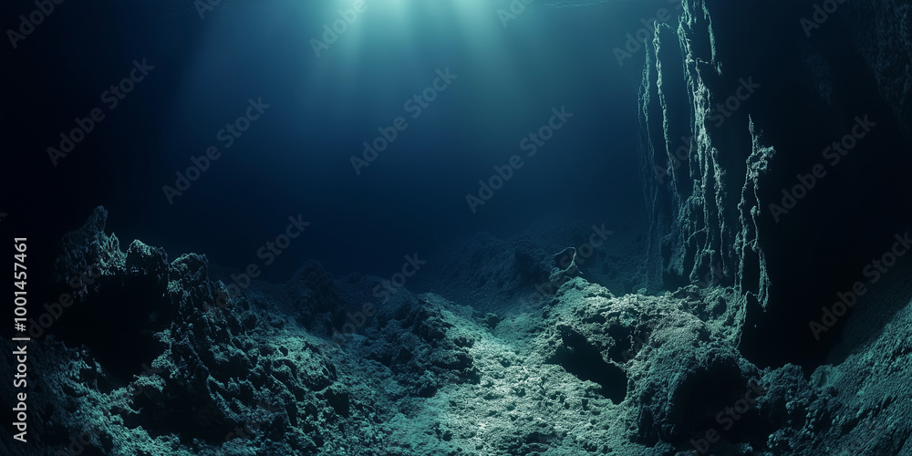 Deep Sea Trench with Expansive Views of Ocean Floor Deep Sea Trench with Expansive Views of Ocean Floor
