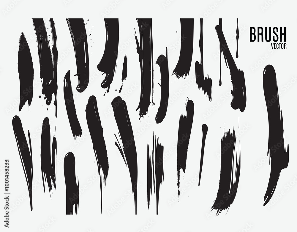 Ink brush abstract dark stroke collection Ink brush abstract dark stroke collection