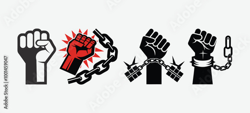 Chained Hands Vector | Symbol of Oppression, Slavery, and Freedom for Social Justice and Human Rights Projects