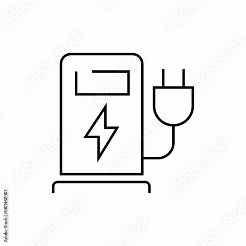 energy station electric car charging icon sign vector