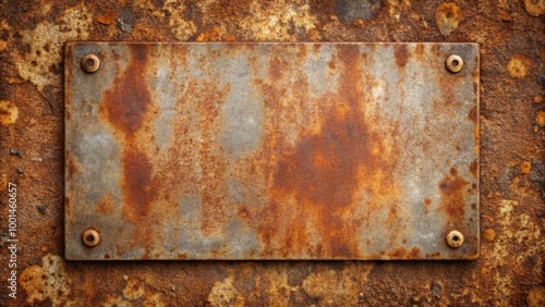 Rusty galvanized iron plate with weathered texture for industrial background