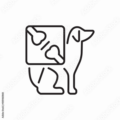 bone fracture in a pet icon sign vector