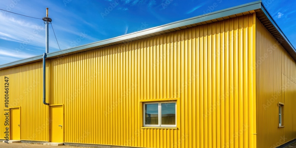 Modern Yellow Building with Fiberglass Panel Walls, Washable Attic, Grounding Wire, Lightning Rod, Gutter Tin Modern Yellow Building with Fiberglass Panel Walls, Washable Attic, Grounding Wire, Lightning Rod, Gutter Tin