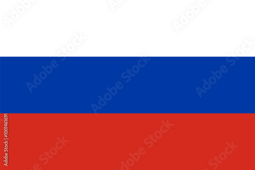 russia national simple flag, russian state flag vector illustration