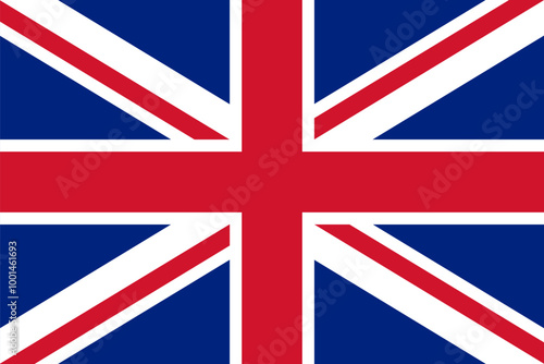 united kingdom national simple flag, british state flag vector illustration