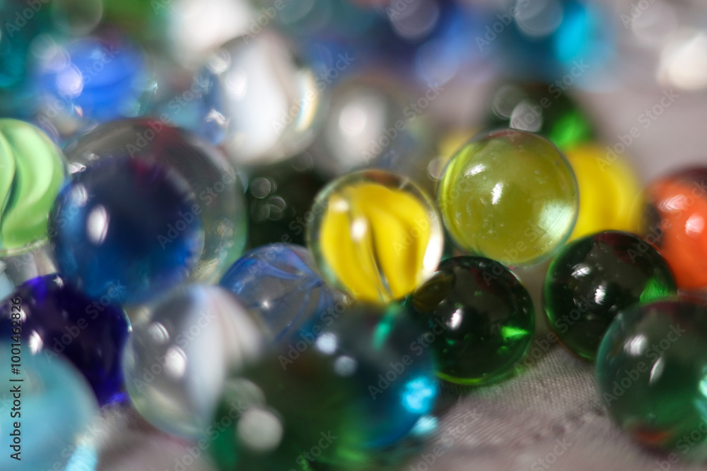 Colorful marbles close-up macro photography. Selective focus. Colorful marbles close-up macro photography. Selective focus.