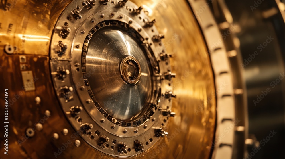 Fototapeta premium A close-up of the heat shield of a space probe, showcasing its technology designed to withstand extreme temperatures during re-entry