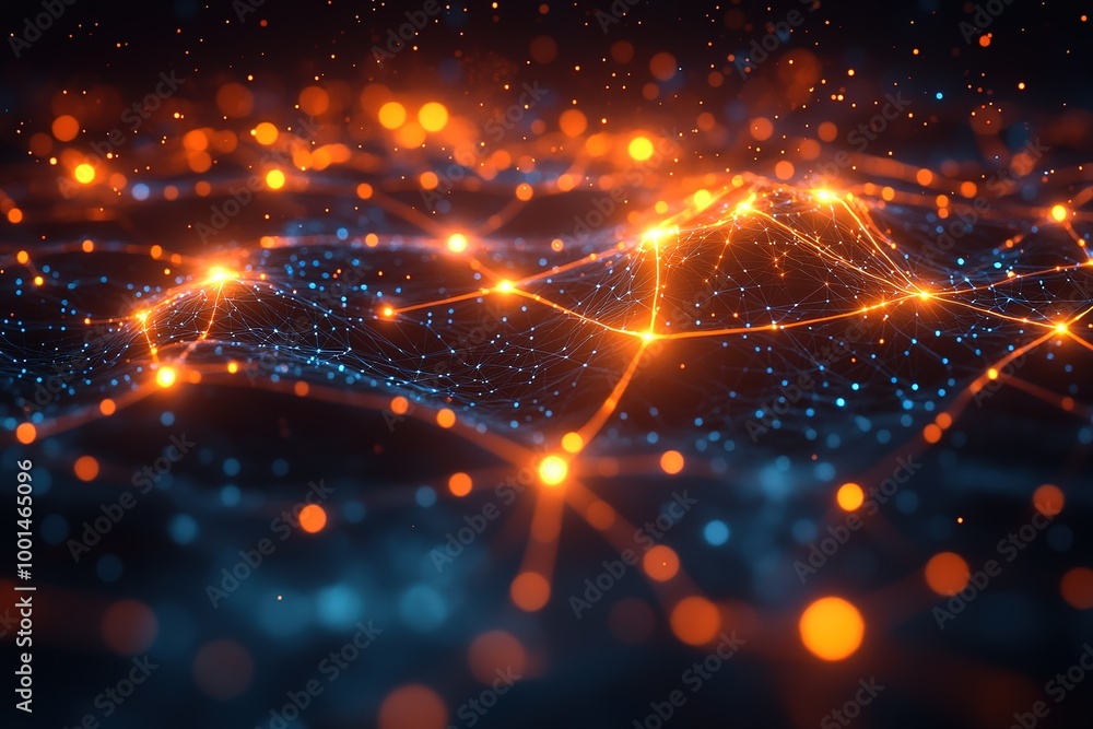 Fototapeta premium A computer generated image of a network of lines and dots