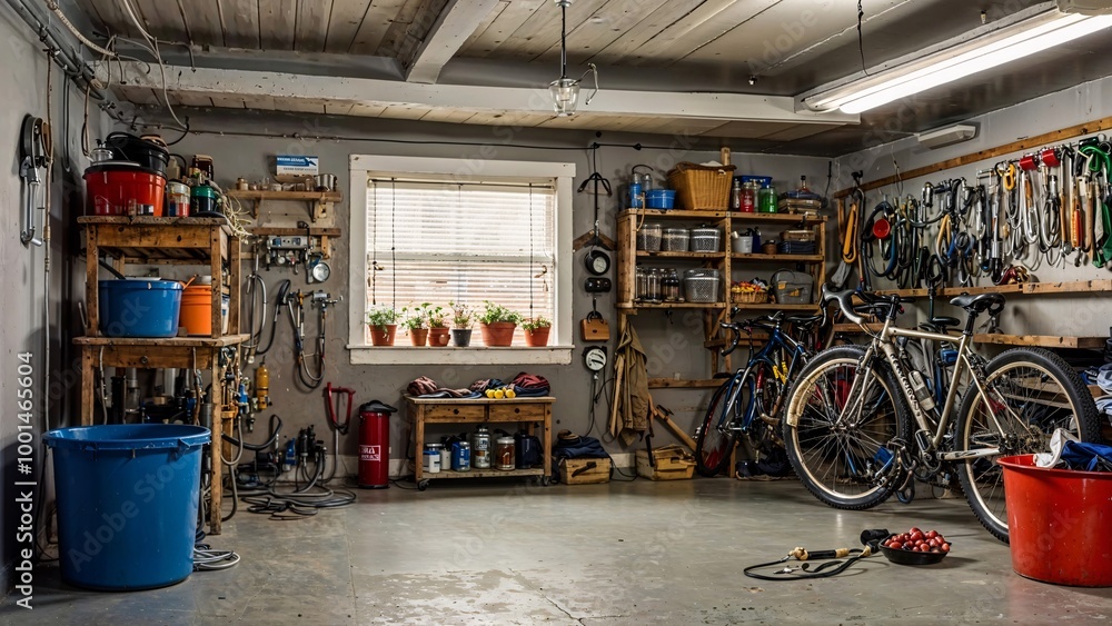 Fototapeta premium Garage interior Generative AI