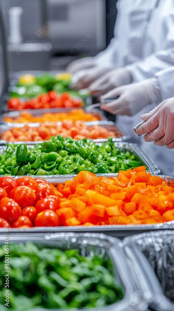 Fresh Vegetables in Aluminum Trays for Catering Fresh Vegetables in Aluminum Trays for Catering