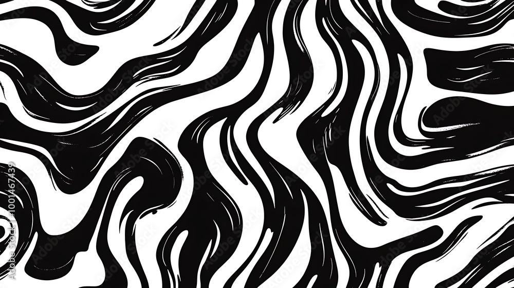 Wavy and swirled brush strokes vector seamless pattern. Bold curved lines and squiggles ornament. Seamless horizontal banner with doodle bold lines. Black and white wallpaper, generative ai
Wavy and swirled brush strokes vector seamless pattern. Bold curved lines and squiggles ornament. Seamless horizontal banner with doodle bold lines. Black and white wallpaper, generative ai