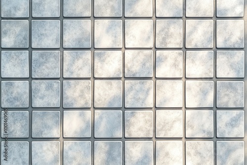 white mosaic tiles with grid lines