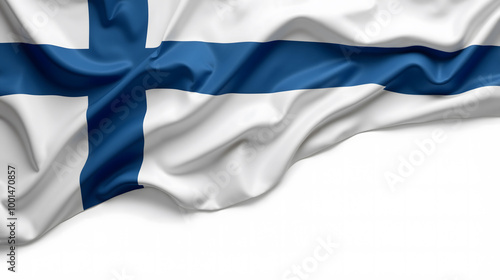 Close-up of wrinkled Finnish flag