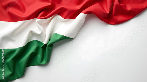 Wrinkled Hungarian flag with vibrant folds