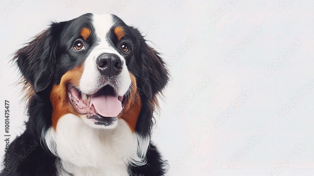 Happy Dog Portrait on Plain Background Happy Dog Portrait on Plain Background