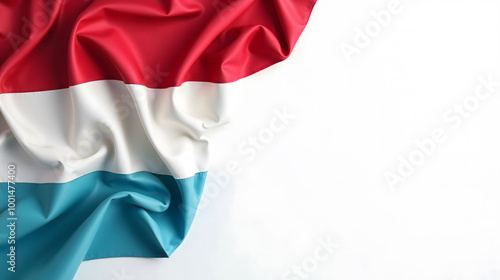 Close-up of wrinkled Luxembourg flag