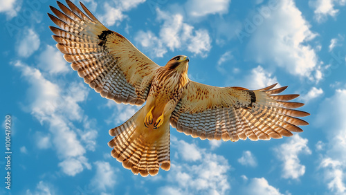 Majestic honey buzzard flying - hawk, bird, sky, flight, wings, feathers, raptor, wildlife, nature, cloud, soaring, eagle, talons, beak, predator, majestic, avian, animal, hunting photo