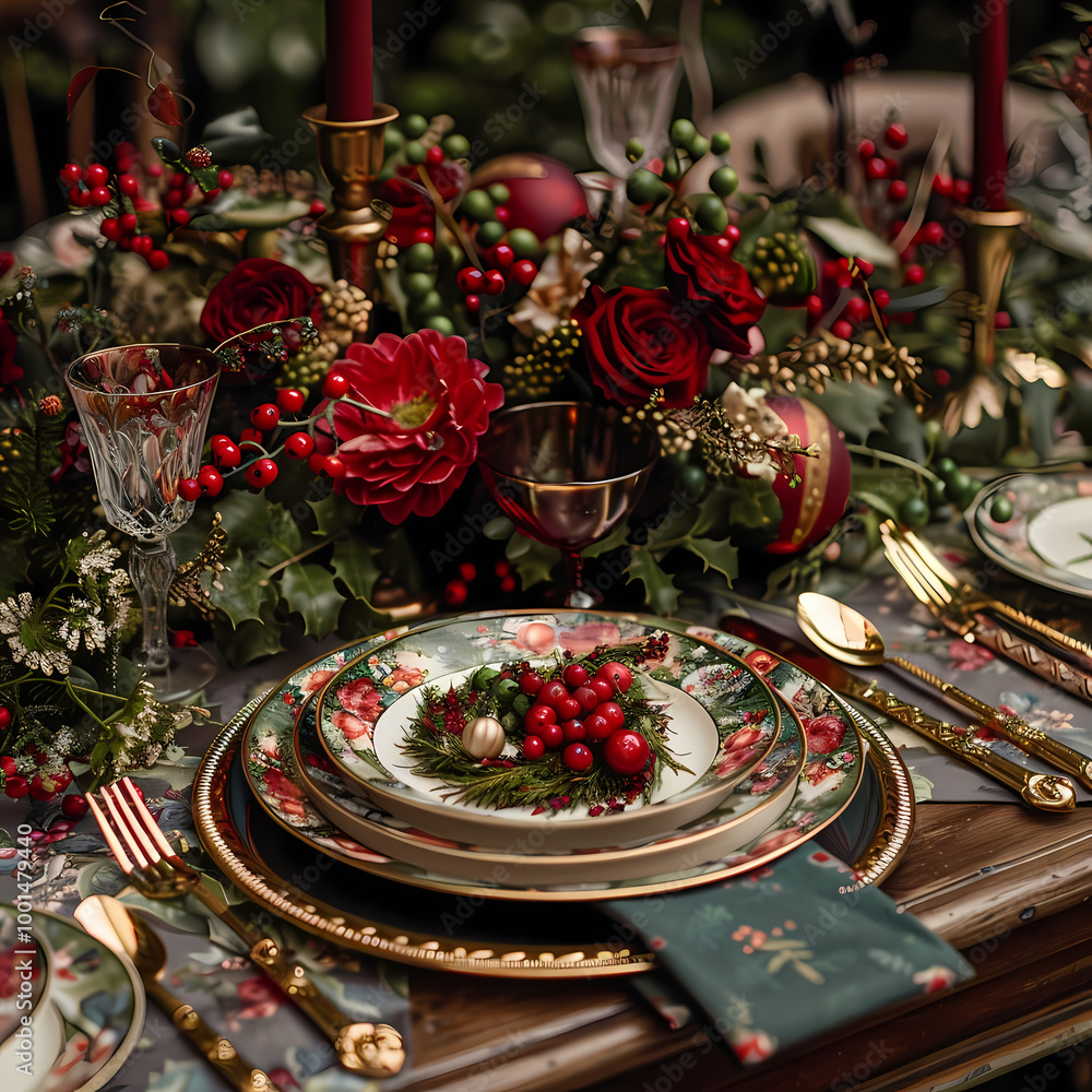 christmas table setting christmas table setting