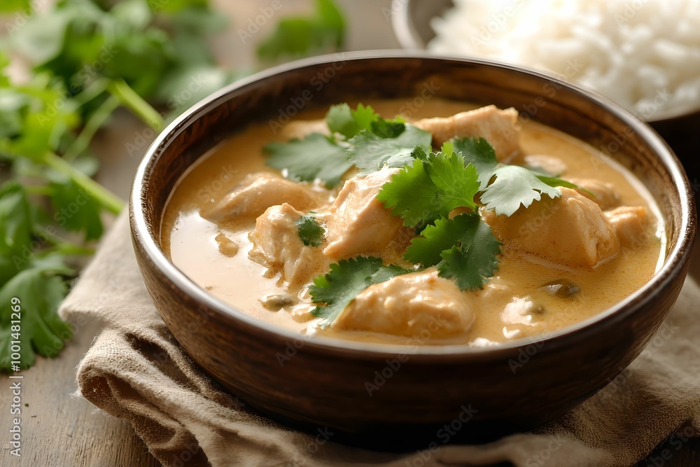 Creamy Chicken Curry with Fragrant Rice, meal, food, dinner, delicious Creamy Chicken Curry with Fragrant Rice, meal, food, dinner, delicious