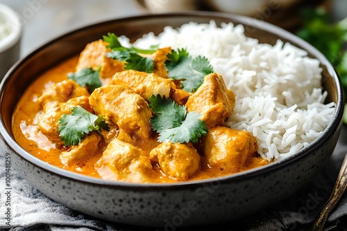 Creamy Chicken Curry with Fragrant Rice, meal, food, dinner, delicious