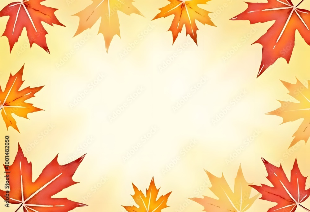 Autumn Banner With Colorful Leaves Blur Background With Gradient Mesh, Vector Illustration Autumn Banner With Colorful Leaves Blur Background With Gradient Mesh, Vector Illustration