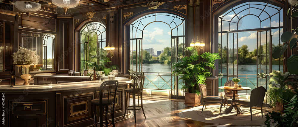 Fototapeta premium Luxury Art Nouveau European style Interior Place