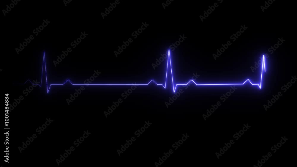neon ecg line animation video on black background.Heart beat. Electrocardiogram. One pulse line. ECG heartbeat monitor, cardiogram heart pulse line wave. neon ecg line animation video on black background.Heart beat. Electrocardiogram. One pulse line. ECG heartbeat monitor, cardiogram heart pulse line wave.