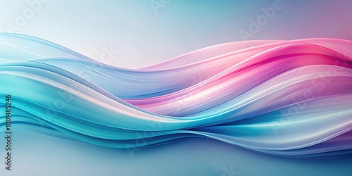 Tranquil Pastel Waves Abstract Art in Blues and Pinks for Serenity and Elegance