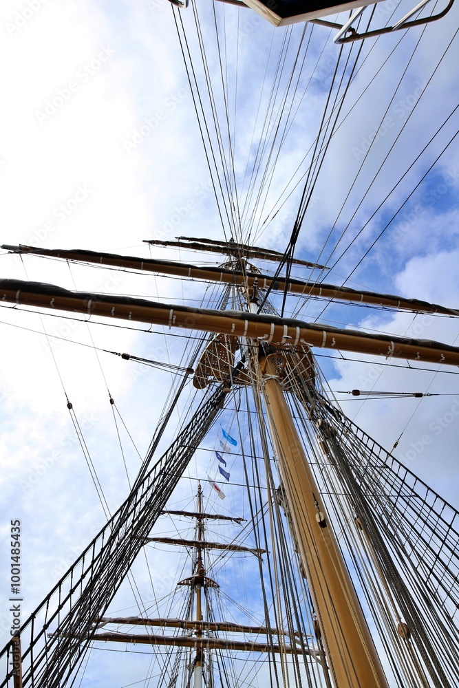 Mast of a sailing ship anchored in Tokyo Bay Mast of a sailing ship anchored in Tokyo Bay