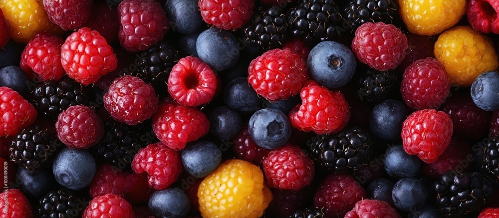 Colorful Medley of Fresh Berries. Mixed Berries Fruit Wallpaper Background Colorful Medley of Fresh Berries. Mixed Berries Fruit Wallpaper Background