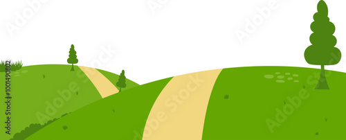 green hill illustration vector
