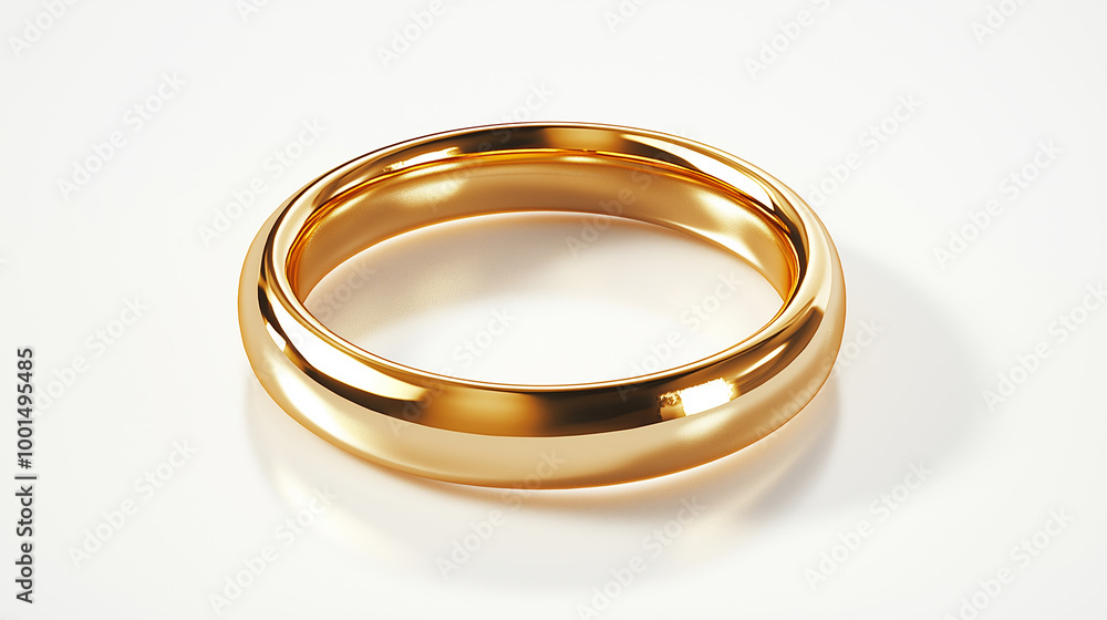Simple and elegant golden ring on white background Simple and elegant golden ring on white background