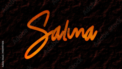 #D fire text effect of Arabic name Salma on dark background. photo