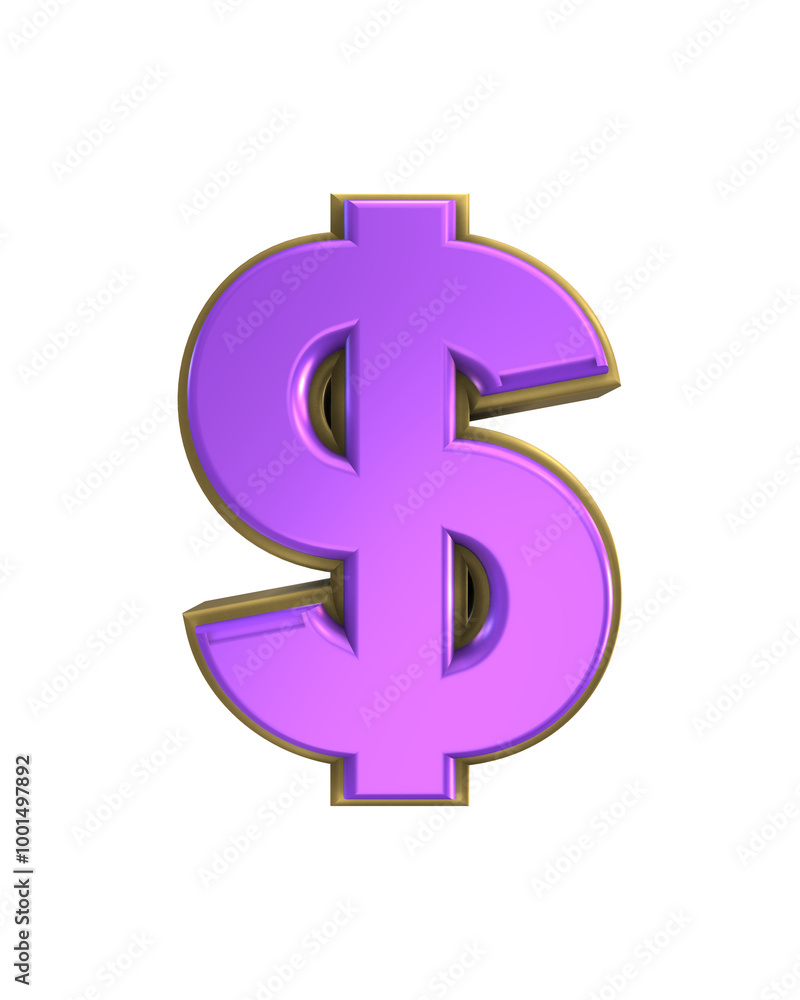 Gold And Purple 3d Number Render Gold And Purple 3d Number Render