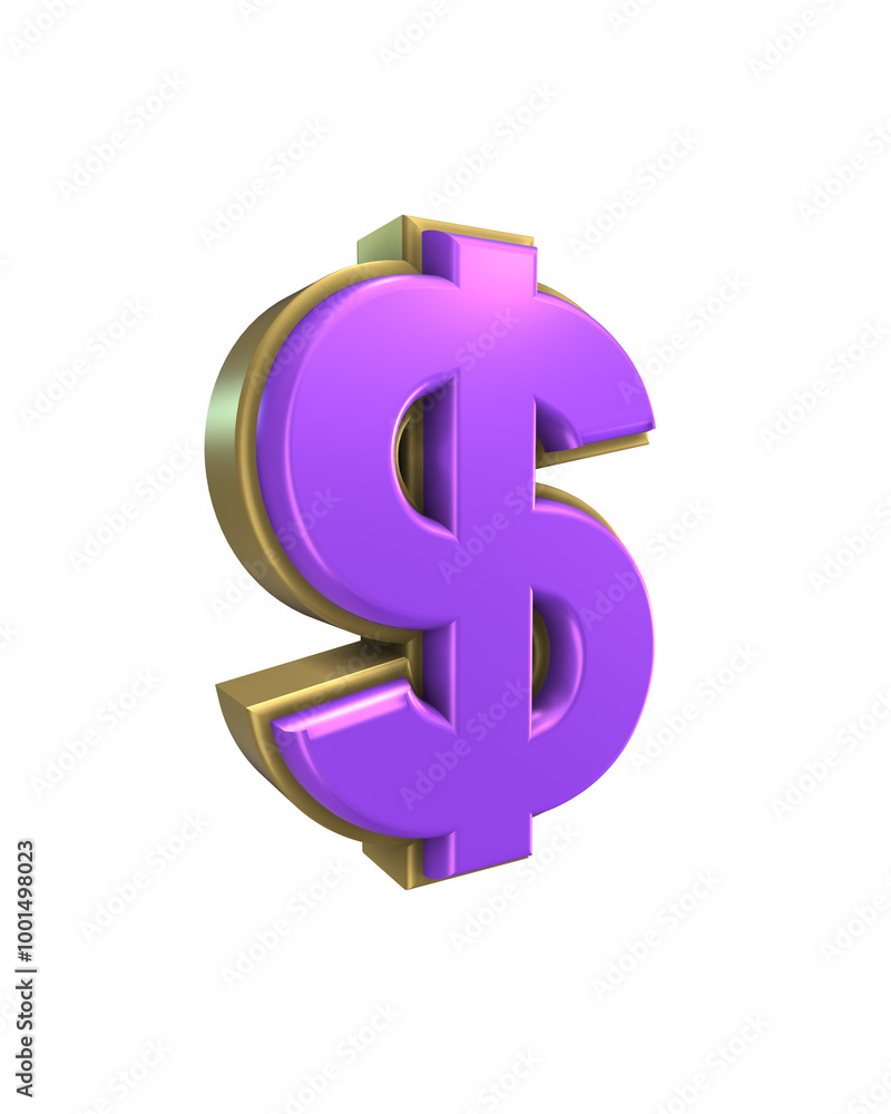Gold And Purple 3d Number Render Gold And Purple 3d Number Render