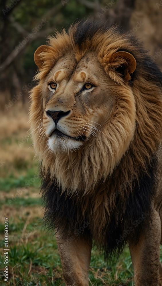 Another lion showcased in a powerful stance. Another lion showcased in a powerful stance.