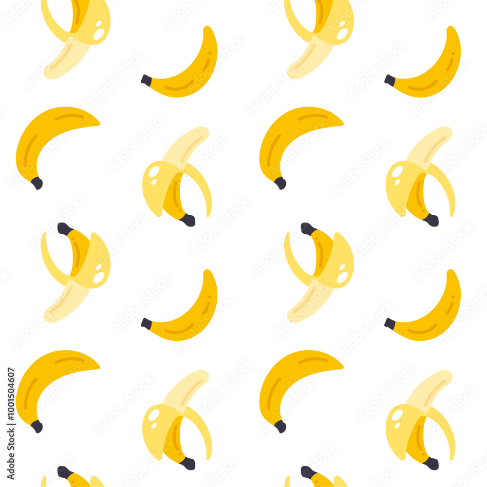 Banana fruit seamless pattern. Vector flat illustration Banana fruit seamless pattern. Vector flat illustration