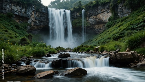 Another view of the majestic waterfall landscape.