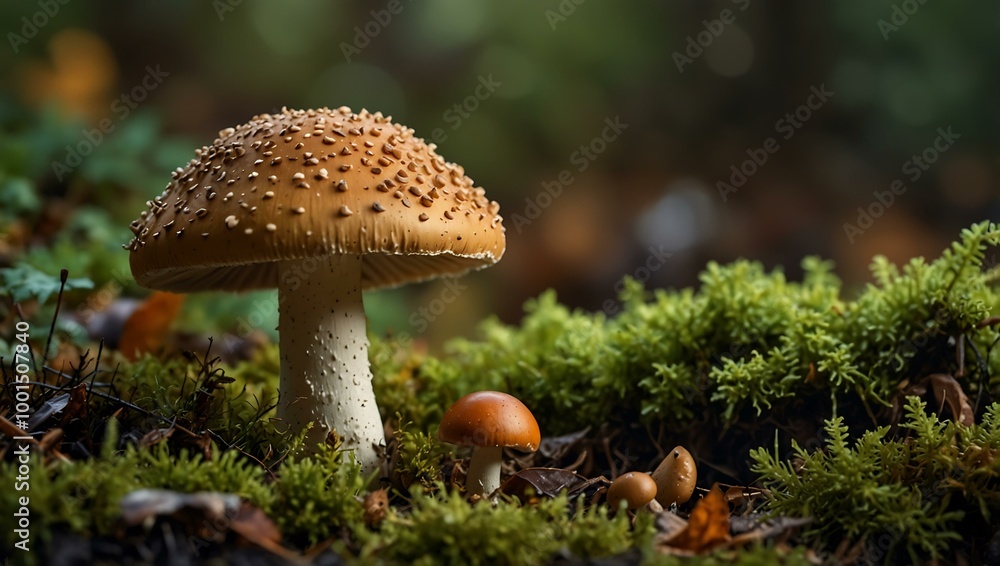 Autumn nature featuring mushrooms, moss, and their ecological importance. Autumn nature featuring mushrooms, moss, and their ecological importance.