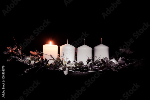 advent, 1st advent candle burning