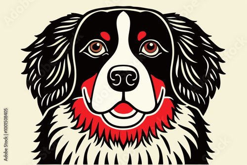 Colorful Pop Art Illustration of a Friendly Dog