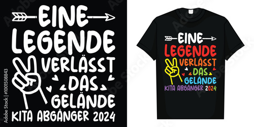 Children's Kita Abgänger 2024 Nursery Graduation School Cat T-Shirt, black, Eine LEGENDE
VERLÄSST DAS GELÄNDE
Kita Abgänger 2024