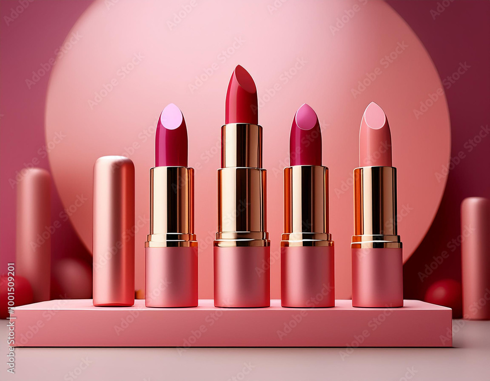 pink lipstick in a pink background pink lipstick in a pink background