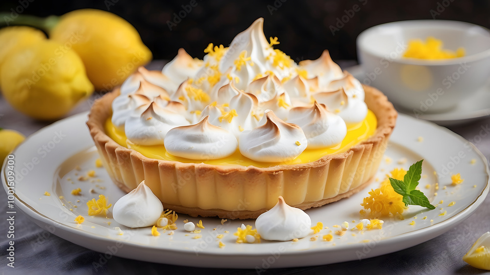 Luxurious Lemon Tart with Buttery Crust and Meringue Swirl, Irresistible Dessert Recipe Luxurious Lemon Tart with Buttery Crust and Meringue Swirl, Irresistible Dessert Recipe